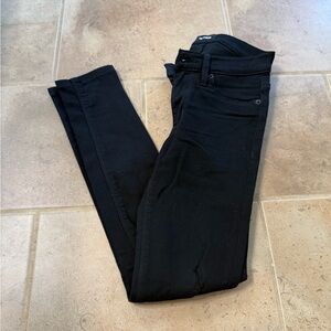 Hudson black skinny jeans distressed 24